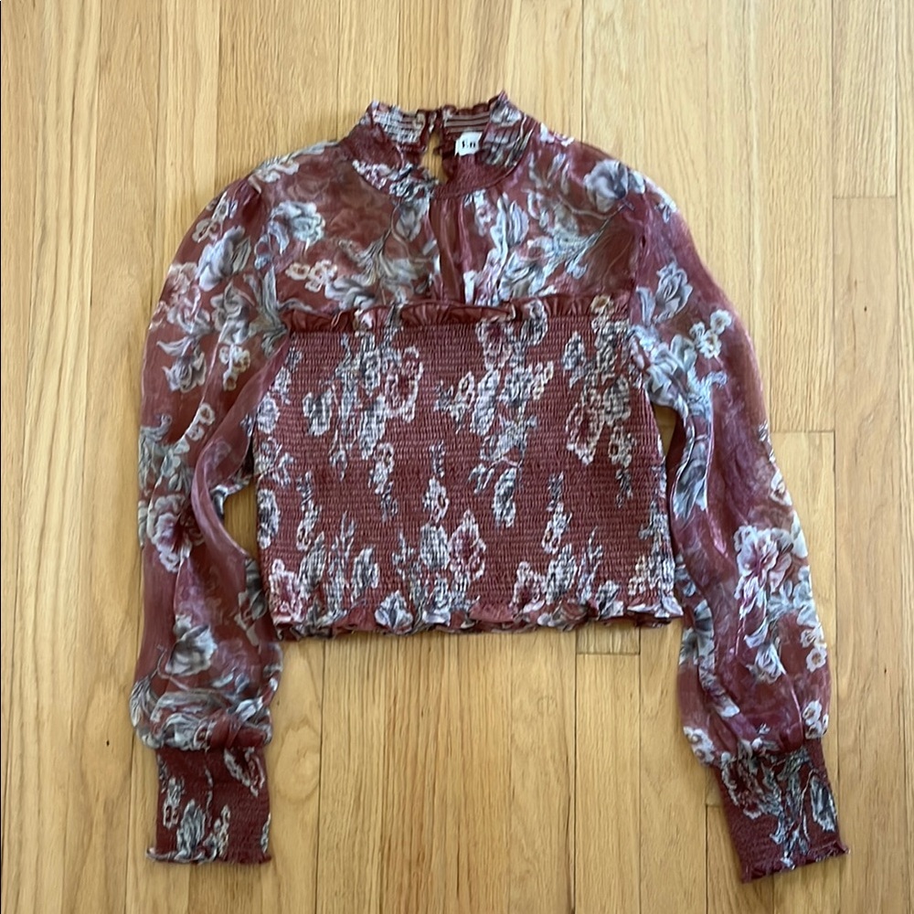 Floral Sheer Long Sleeve Top